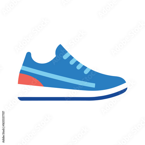 Sneaker shoe icon in watercolor with white background for fashion sports or footwear designs