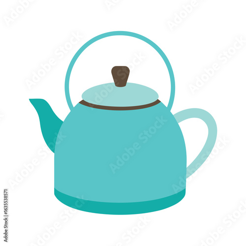 Watercolor teapot design on white background perfect for tea time cafe or beverage themes