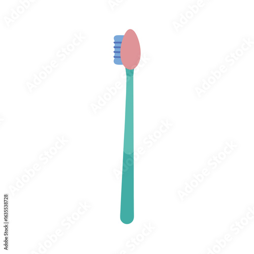 Watercolor toothbrush design with white background for bathroom health or morning routine