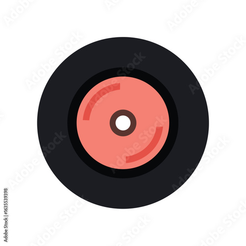 Vinyl record watercolor art on white background for music nostalgia or retro themed artwork