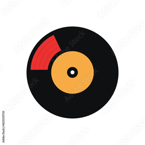 Watercolor vinyl disc illustration with white background for vintage music lover designs