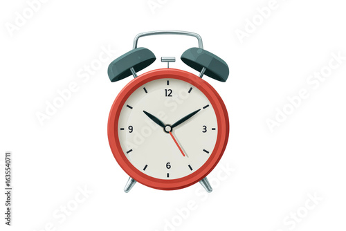 Round alarm clock, transparent background