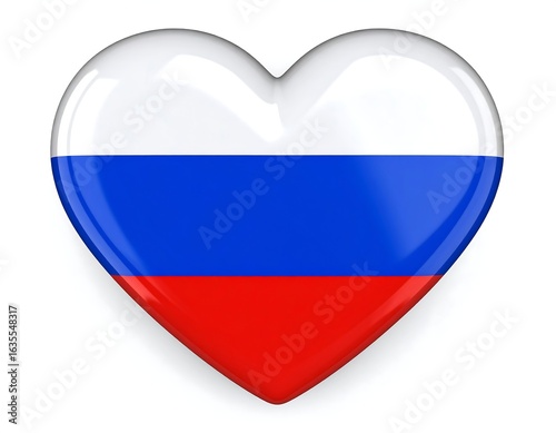 Free Download Glossy heart-shaped image featuring the Russian tricolor - GFXLoad