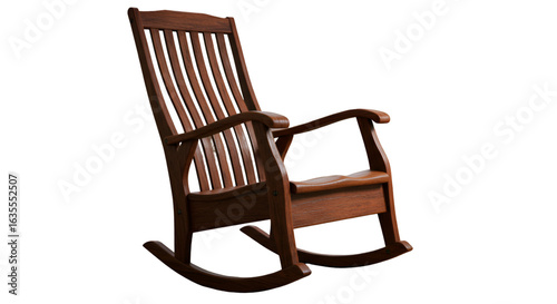 Isolated Wooden Rocking Chair on Transparent Background A Photo