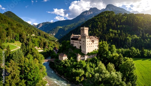 Wallpaper Mural Mountain valley castle panorama Torontodigital.ca