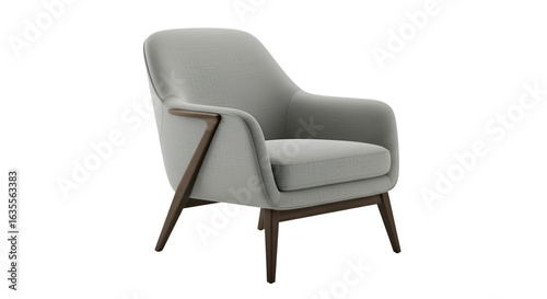 Modern Gray Armchair Isolated On Transparent Background Furniture 3d Illustration