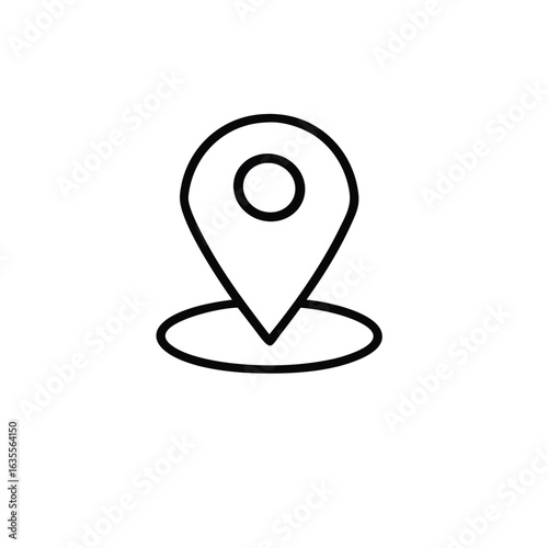 Free Download Simple black outline map pin icon isolated on white background - GFXLoad