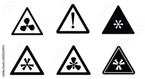 Set of Triangle Warning Signs Featuring Symbols for Hazards and Danger, Flat vector Free Download Set of Triangle Warning Signs Featuring Symbols for Hazards and Danger, Flat vector - GFXLoad