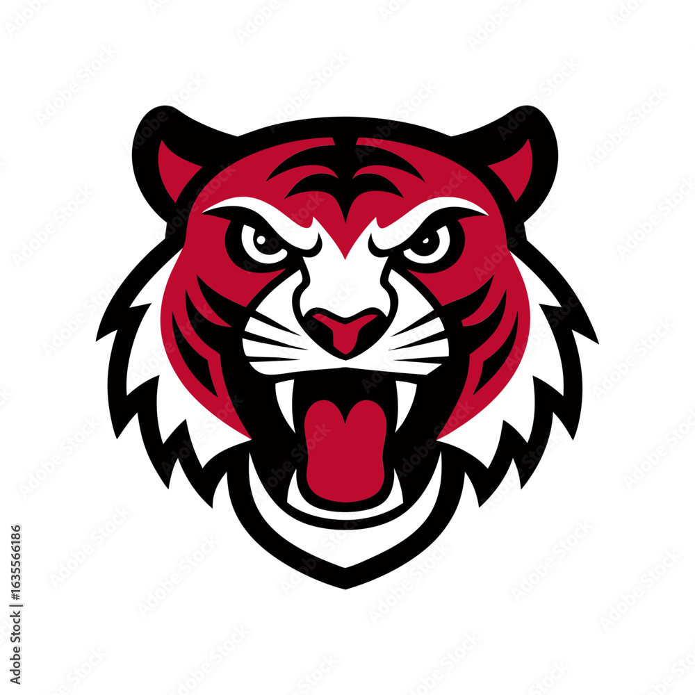 Fototapeta premium tiger anger head vector art illustration