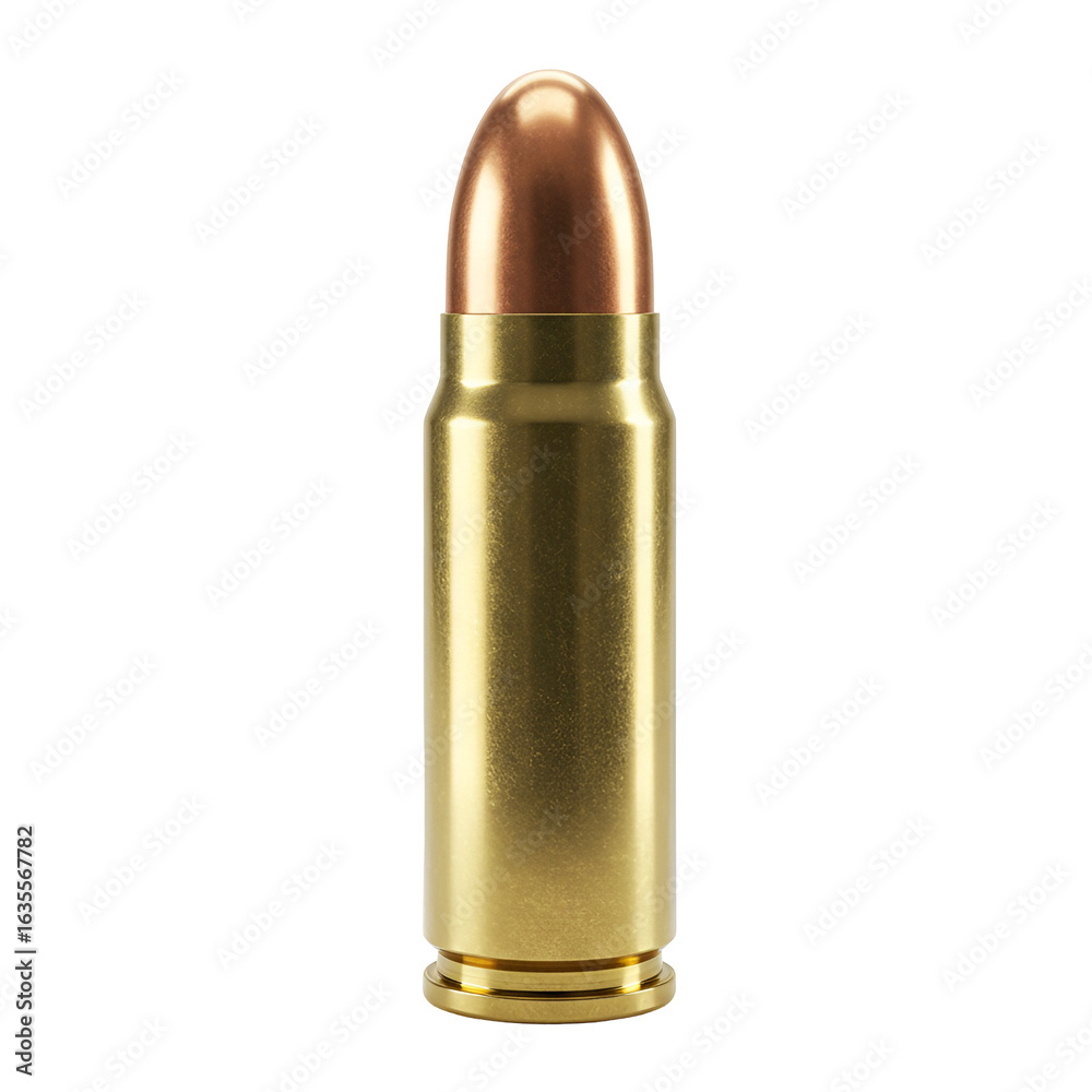 Realistic Illustration Of A Gold Brass Bullet With Copper Tip And Transparent Background Realistic Illustration Of A Gold Brass Bullet With Copper Tip And Transparent Background