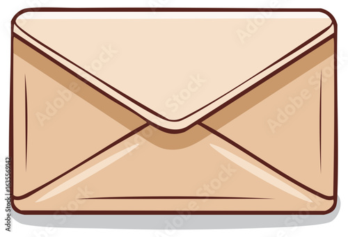 Tan Envelope Illustration Sending and Receiving Mail Correspondence