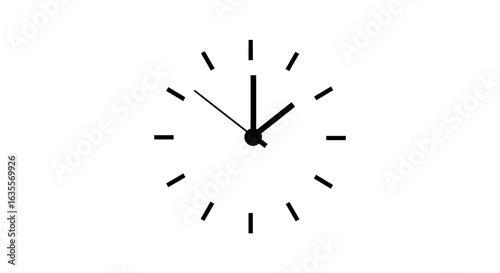Simple Black Analog Clock Showing Quarter Past Two