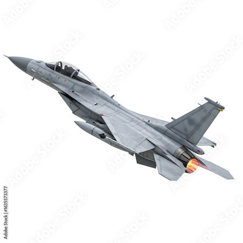 Realistic Fighter Jet Illustration on a Transparent Background