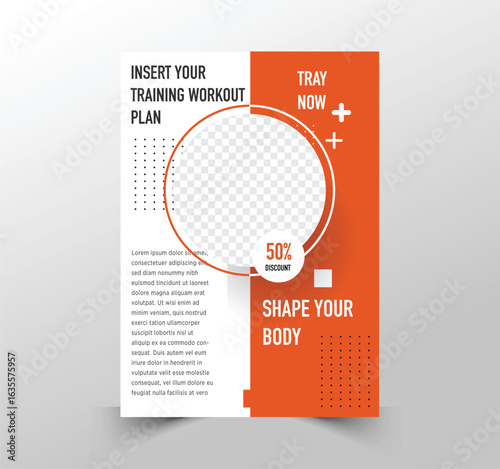GYM / Fitness Flyer template with grunge shapes. vector
