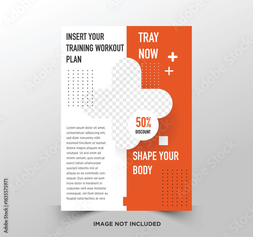 GYM / Fitness Flyer template with grunge shapes. vector