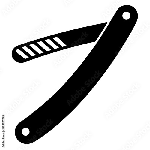 Barber Straight Razor Icon Vector  Classic Shaving Tool Illustration for Barbershop and Grooming Designs