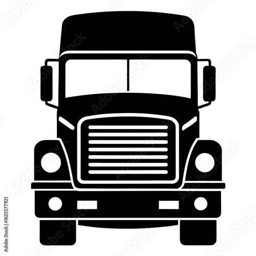 Truck Front View Icon Vector Design Bold and Clean Commercial Vehicle Illustration
