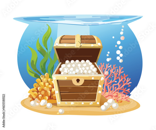 Underwater Treasure Chest on the Sea Floor