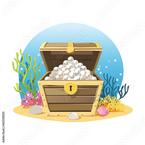 Open Treasure Chest on the Sea Floor