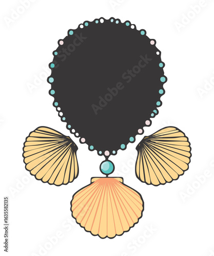 Beautiful Necklace with Scallop Shell Charms