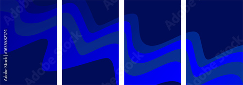 Collection of abstract backgrounds with beautiful gradient colors, blue background for poster, flyer, banner, backdrop, vertical banner, cool fluid background vector illustration.