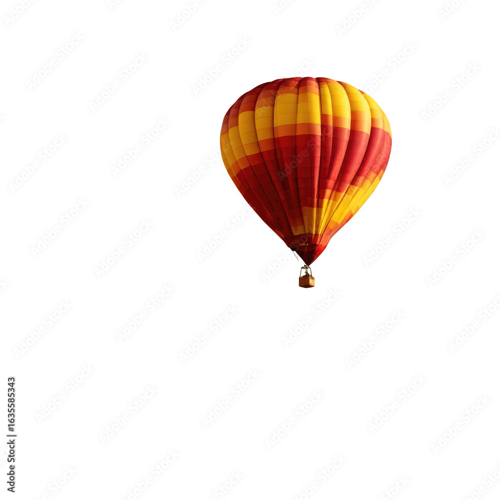 Obraz premium Red-yellow hot air balloon flight night sky travel