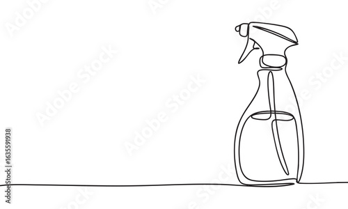 Single-line drawing of a spray bottle