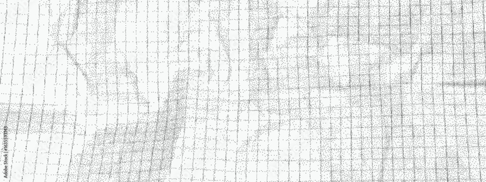 Vintage Notebook Paper Texture - Torn Grid Page with Crumpled Background for Journals, School Notes or Craft Designs. Vector Abstract Backdrop