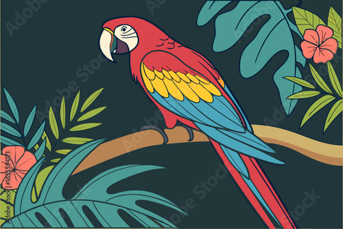 Whimsical Cartoon Birds and Floral Branches – Cute Spring Vector Pattern for Nature and Love-Themed Designs"