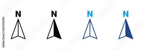 compass icon set ,  north arrow  icon set . N direction sign . vector illustration . 