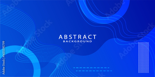 Dynamic Abstract Blue Background with Flowing Lines and Geometric Elements