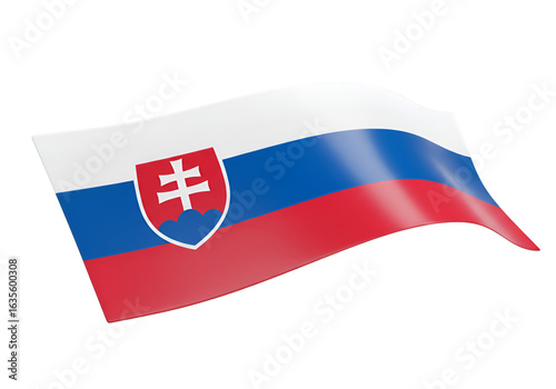 Free Download Slovakian Flag Illustration Waving With Glossy Effect Isolated on Black Background - GFXLoad