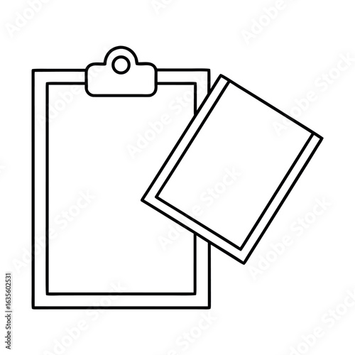 Minimal outline of a clipboard holding a sheet of paper