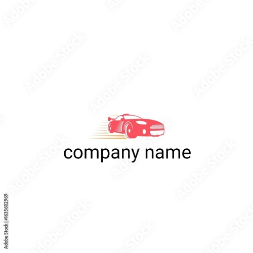 This image shows a logo with an illustration of a red sports car driving at high speed, marked with speed lines.