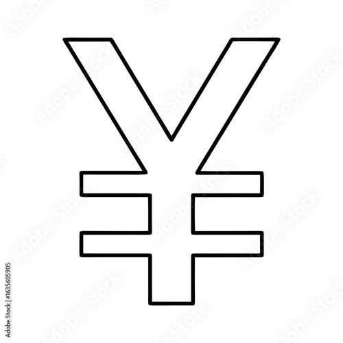 Clean outline yen symbol graphic design