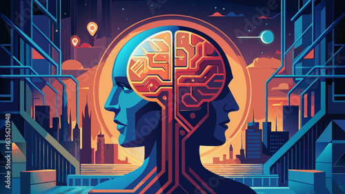 Artificial intelligence brain technology and neural network concept for future innovation