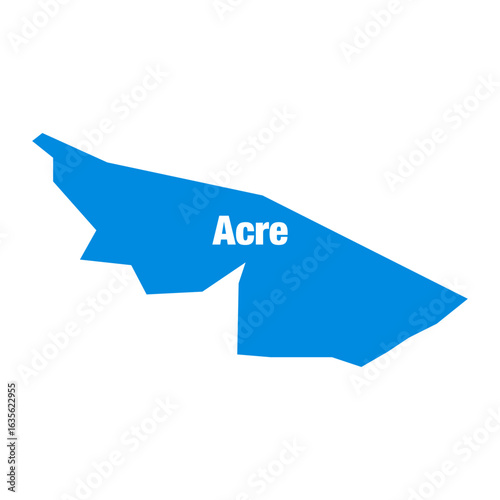 Acre State of Brazil, map design in blue color vector.