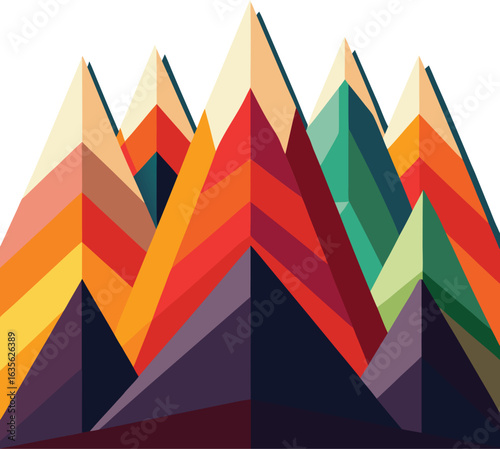 Wallpaper Mural Blue Symmetrical Polygonal Mountains Vector Torontodigital.ca