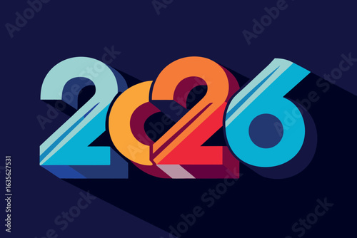 Vibrant new year 2026 celebration design with festive elements