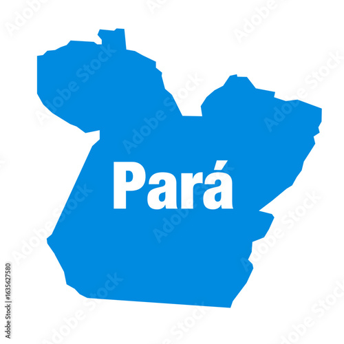 Para State of Brazil vector map in blue color