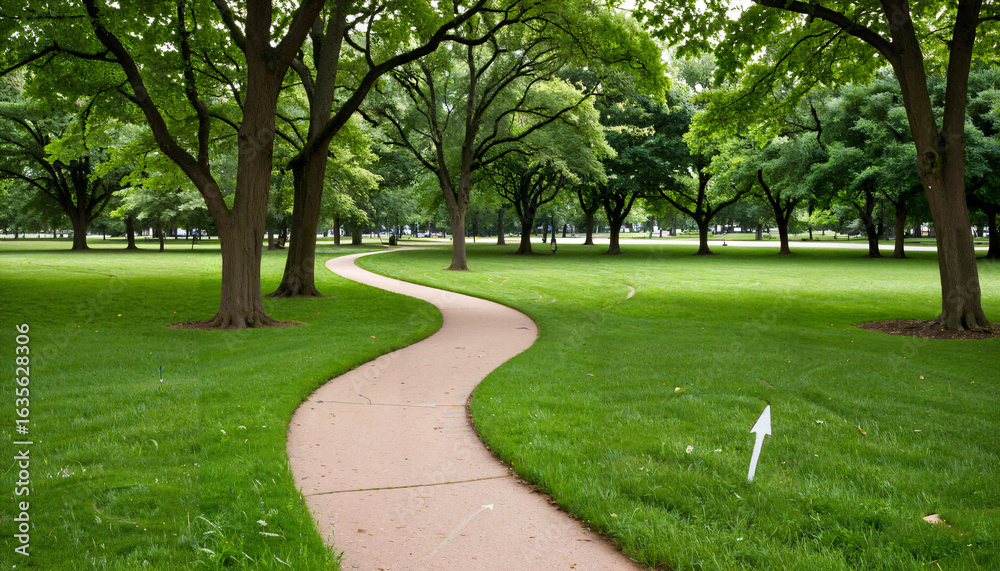 Fototapeta premium Parc avec un chemin en béton