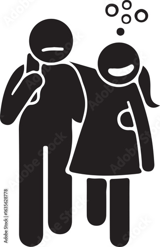 Vector art of man helping his drunk female friend isolated on white background