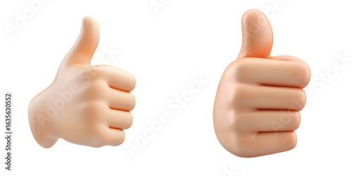 3D cartoon hand showing thumbs down gesture representing disapproval dislike isolated transparent background