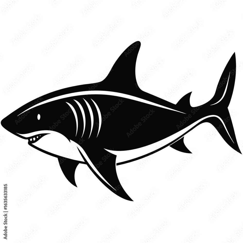 Obraz premium Shark Silhouette Vector Illustration