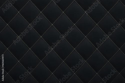 Black quilted diamond pattern texture with subtle stitching detail