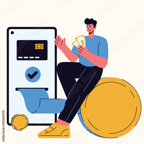 Illustration of an Financial Technology Saving Money