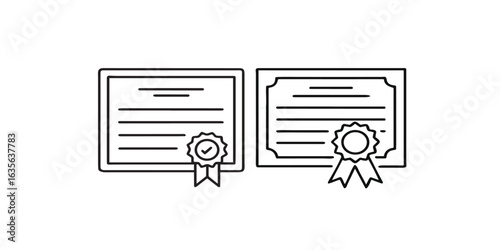 Print  certificate diploma icon sign vector