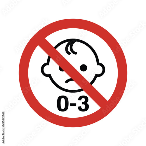 Not for babies warning symbol age restriction