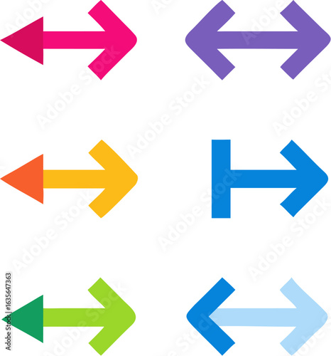 Collection of diverse arrow designs for directional cues