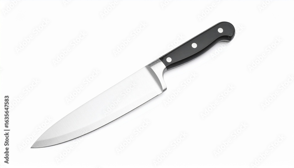 A sharp chef’s knife with a black ergonomic handle, isolated on white—embodying precision, control, and the quiet intensity of culinary craft. A sharp chef’s knife with a black ergonomic handle, isolated on white—embodying precision, control, and the quiet intensity of culinary craft.